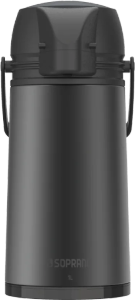 Garrafa Térmica Single De Pressão 1,9l Cinza/Preto Soprano Ref 09000.0115.68