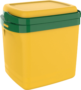 Caixa Térmica Tropical Tampa C/ Trava 22l Verde E Amarela Soprano Ref 09200.5022.08