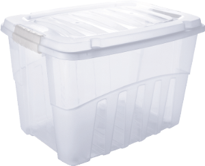 Caixa Organizadora Gran Box Alta Plástico 56l (C55,5x L40,3x A36,5cm) Translucida Plasutil Ref 2760