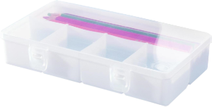 Caixa Organizadora Duo C/ 5 Divisórias C19,1x L11,2x A4,1cm Transparente Plasútil Ref 8668