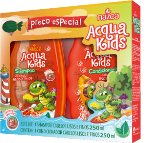 Kit Shampoo E Condicionador Nazca Acqua Kids Cabelos Lisos E Finos 250ml