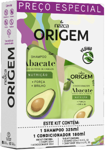 Kit Shampoo + Condicionador Nazca Origem Abacate Nutrição 325ml + 180ml