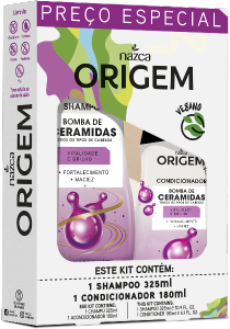 Kit Shampoo + Condicionador Nazca Origem Bomba De Ceramidas Vitalidade 325ml+180ml