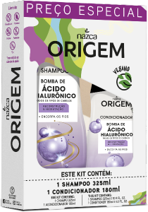 Kit Shampoo + Condicionador Nazca Origem Bomba De Ácido Hialurônico 325+180ml