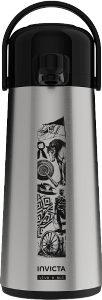 Garrafa Térmica Airpot Inox De Pressão 1,8l Decorada Viva O Sul Inox Invicta Ref 100197282089