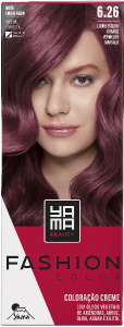 Tintura Mini Kit Yama Beauty Fashion 6.26 Louro Escuro Vermelho Marsala