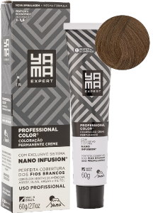 Tintura Mini Kit Yama Expert Nano Infusion Prof 7.31 Louro Medio Dourado Acinzentado 60g