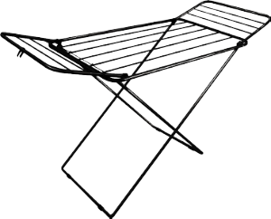 Varal De Chão Ravenna Aço C/ Abas (C46x L1,23x A86cm) Preto Secalux Ref 108085
