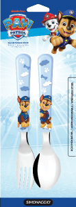 Conjunto Kids Patrulha Canina Chase De Talheres Inox Cabo Plástico 2 Peças Simonaggio