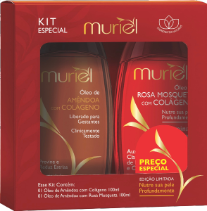 Kit Óleo Corporal  Muriel Amêndoa Colágeno + Rosa Mosqueta 100ml