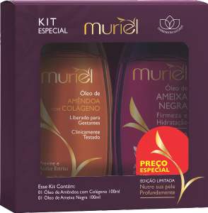 Kit Óleo Corporal  Muriel Amêndoa Colágeno + Ameixa Negra 100ml