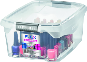 Caixa Organizadora Flex C/Travas 6l (C31,8x L22,8x A13,1cm) Transparente Sanremo Ref Sr901