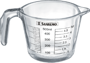 Jarra Medidora De Vidro C/ Bico Direcionador 500ml Transparente Sanremo Ref Sr85