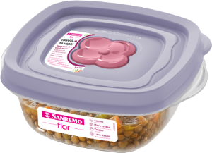 Pote Quadrado Flor 280ml Lavanda Sanremo Ref Sr707/5n