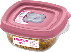 Pote Quadrado Flor 280ml Rosa Do Himalaia Sanremo Ref Sr707/57n