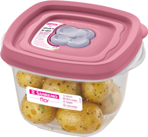 Pote Quadrado Flor 450ml Rosa Do Himalaia Sanremo Ref Sr708/57n