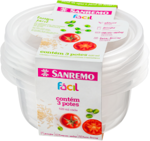 Conjunto De Potes Redondo Fácil 620ml Cristal C/ 3 Unidades Sanremo Ref Sr110/3c10