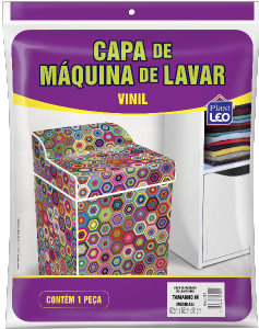 Capa De Máquina De Lavar Vinil M (L62 X P65 X A91cm) Estampas Sortidas Plast Leo Ref 721/M