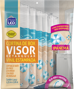 Cortina Box Vinil Visor Retangular (1,35x2,00m) Ipanema Plast Leo Ref 623-K