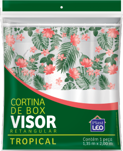 Cortina Box Vinil Visor Retangular (1,35x2,00m) Tropical Plast Leo Ref 620-U