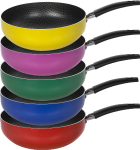 Frigideira Wok C/ Cabo Ø24cm Cores Sortidas C/ 6 Unidades Multiflon Ref 79064