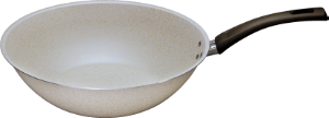 Frigideira Wok Essencial Ekó Aluminio Antiaderente Ø24cm Bege Multiflon Ref 83524