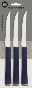 Una Conjunto De Facas Cabo Plástico Azul 3 Peças Martinazzo Ref 83335/2
