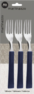 Una Conjunto De Garfos Cabo Plástico Azul 3 Peças Martinazzo Ref 83310/2