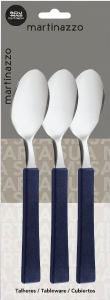 Una Conjunto De Colheres Cabo Plástico Azul 3 Peças Martinazzo Ref 83320/2