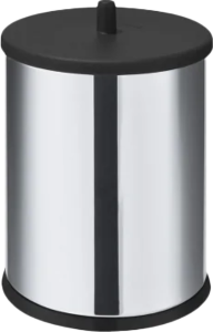 Lixeira Inox Tampa Plástica Simples 6,3l Inox E Preto Martinazzo Ref 54400/05