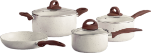 Conjunto Panelas Ceramic Life Smart Plus 4 Peças Vanilla Brinox Ref 4791/112