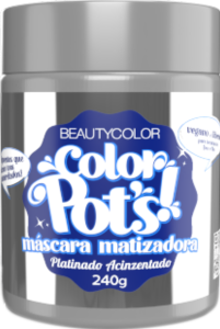 Máscara Matizadora Beauty Color Pot´S Vegano Platinado Acinzentado 240g