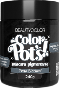 Máscara Pigmentante Beauty Color Pot´S Vegano Preto Blackout 240g