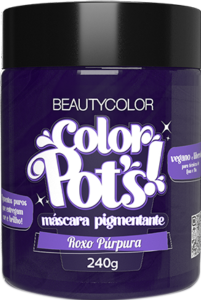 Máscara Pigmentante Beauty Color Pot´S Vegano Roxo Púrpura 240g