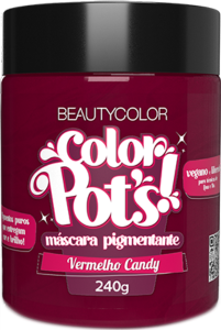 Máscara Pigmentante Beauty Color Pot´S Vegano Vermelho Candy 240g