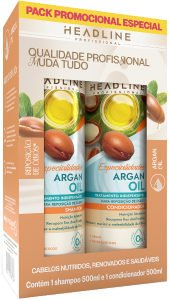 Kit Shampoo + Condicionador Headline Argan Oil 500ml