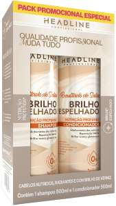 Kit Shampoo + Condicionador Headline Brilho Espelhado 500ml