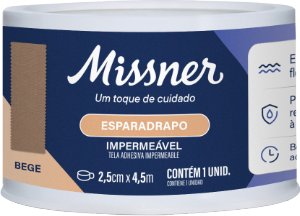 Esparadapo Impermeável Missner 2,5 Cm X 4,5 M Bege