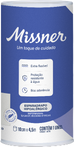 Esparadapo Impermeável Missner Hipoalérgico 10 Cm X 4,5 M Branco
