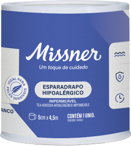 Esparadapo Impermeável Missner Hipoalérgico 5 Cm X 4,5 M Branco
