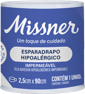 Esparadapo Impermeável Missner Hipoalérgico 2,5 Cm X 90 Cm Branco