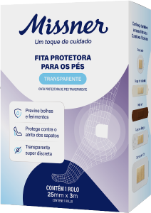 Fita Protetora P/ Pés Missner 25mm X 3m Transparente
