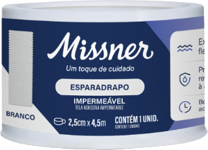 Esparadrapo Missner Impermeável Extra Flexível 2,5cm X 4,5m Branco
