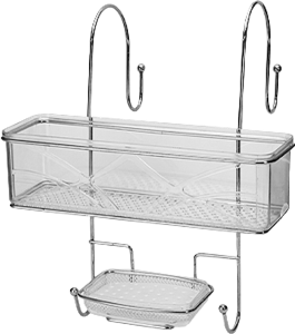 Porta Shampoo/Sabonete P/ Box Aço Inoxidavel E Cristal Niquelart Ref 564