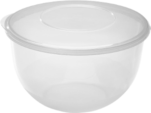 Saladeira Plástico Redonda C/Tampa 4,3l (C26x L26x A15cm) Branca Tritec Ref 356