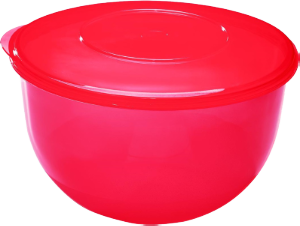 Saladeira Plástico Redonda C/ Tampa 4,3l (C26x L26x A15cm) Cores Sortidas Tritec Ref 357