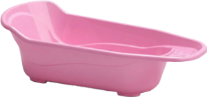 Banheira Plastibaby C/ Válvula Tampão De Escoamento De Água 20l Rosa Plastibrasil Ref 7984