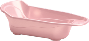 Banheira Plastibaby C/ Válvula Tampão De Escoamento De Água 20l Rosa Perolado Plastibrasil Ref 7985