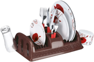 Escorredor De Pratos Compacto Rattan Plástico C33,7x L22,2x A9,8cm Cores Sortidas Nitron R 096/M