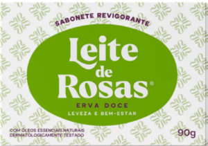 Sabonete Barras Revigorante Leite De Rosas Erva Doce 90gr